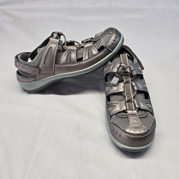 Orthofeet 997 Womens Verona Sandals Pewter Size 11.5 Wide Arch Support Comfort - Picture 1 of 13